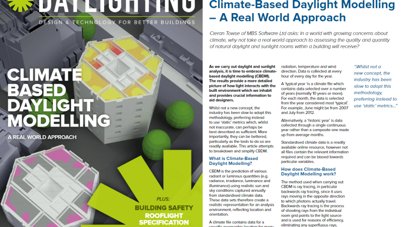 MBS on Front Cover of DAYLIGHTING Magazine